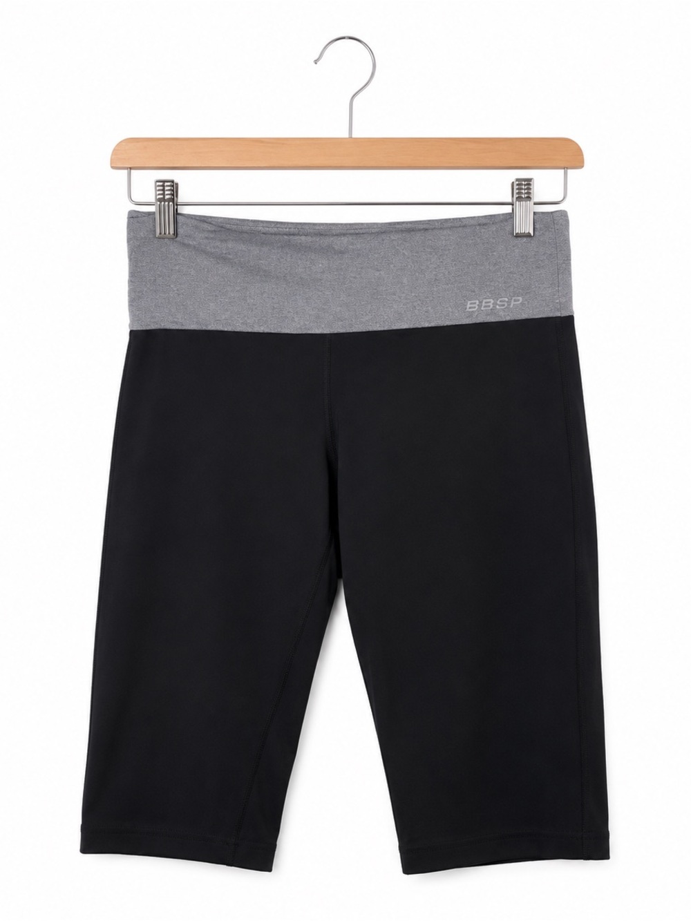 bebe Sport Black Gray Bike Shorts Medium Bermuda Capri Y2K Activewear